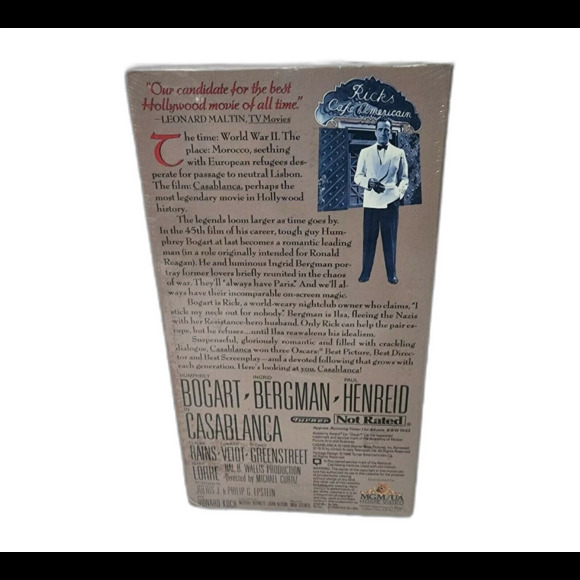 Brand New Casablanca VHS Humphrey Bogart, Ingrid Bergman Factory Sealed! - Picture 2 of 8